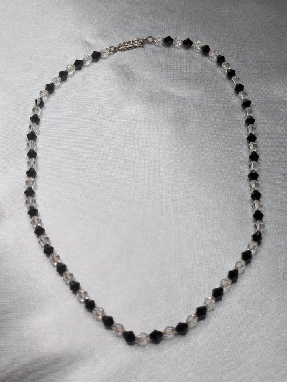 Crystal Bead Choker Necklace - Clear - Picture 3 of 6